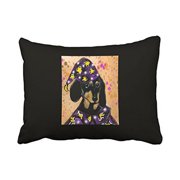 WinHome Cute Girly Dachshund Dog Wizard Star Watercolor Art Halloween Polyester 20 x 30 Inch Rectangle Throw Pillow Covers With Hidden Zipper Home Sofa Cushion Decorative Pillowcases