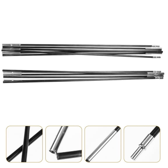 PTOOTP Fiberglass Tent Pole Repair Kit Camping Accessories Easy Connect Black Outdoor Gear