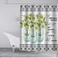thumbnail image 4 of White Daisy Shower Curtain, Positive Inspirational Quotes Shower Curtain, Country Floral Vase Green Leaves Plant Rustic Farmhouse Bathroom Decor, Waterproof Fabric Shower Curtain, 72 X 72 Inch, 4 of 5