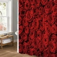 thumbnail image 4 of Happy Valentine's Day Shower Curtain, Falling Red Rose Pattern, Waterproof Polyester Fabric Bathroom Decor with Hooks, Easy Care Washable - 120cm(47.24in) * 180cm(70.87in), 4 of 4