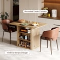 thumbnail image 3 of LAZZO 43.3" Dining Table for 4 People, Small Rectangular Kitchen Table with 3-Tier Storage Shelf, Oak, 3 of 9