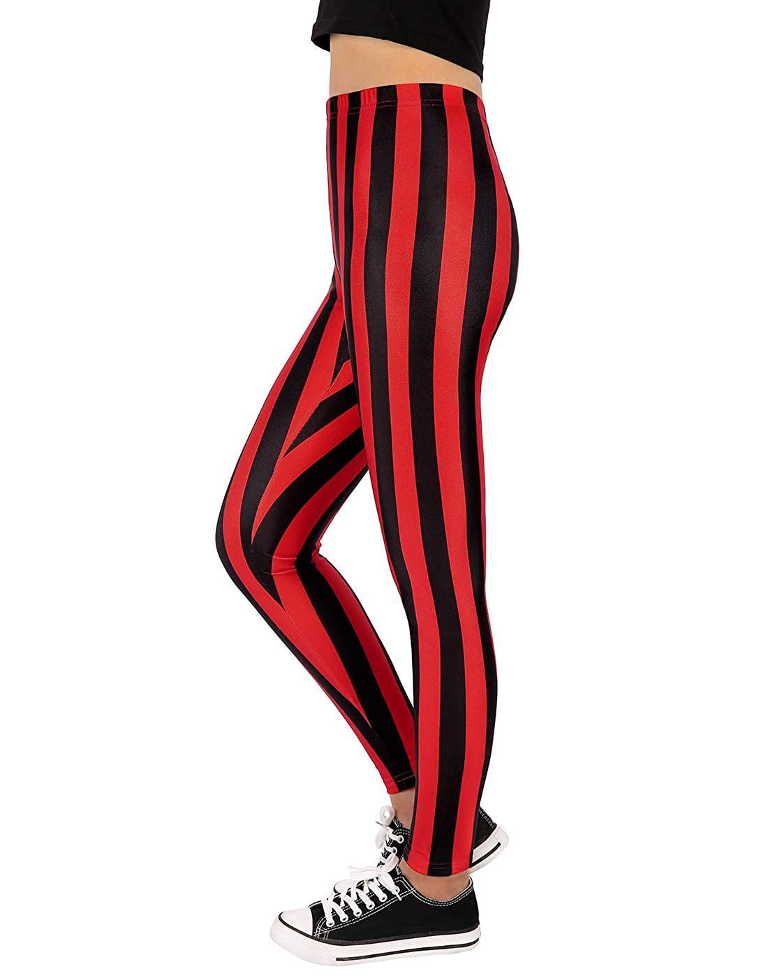 Women/'s Black leggins with red strip detail Sizes Small-XL