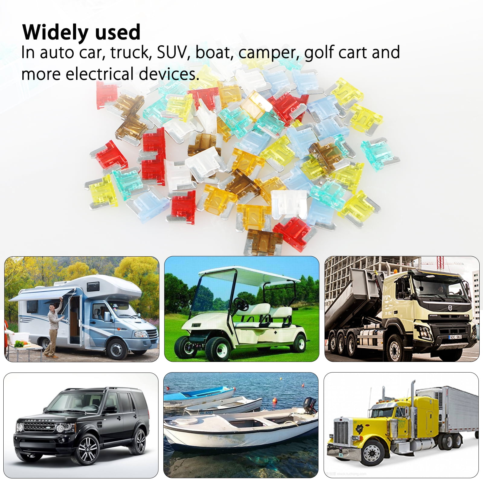 5//7.5//10 // 15//20 // 25//30 AMP 120 Pieces Assorted Car Truck Mini Blade Fuse Set