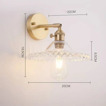 

NZISNG Sleek Elegant and Modern Brass LED Wall Lamp with Creative E27 Lighting and Clear Glass - Stylish Design for Bedroom Living Room and Porch Decoration - Sconce Fixture with 110V/