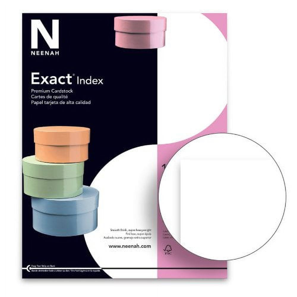 Neenah Exact Index 8.5 x 11 White Paper 110lb Cover 250/Ream