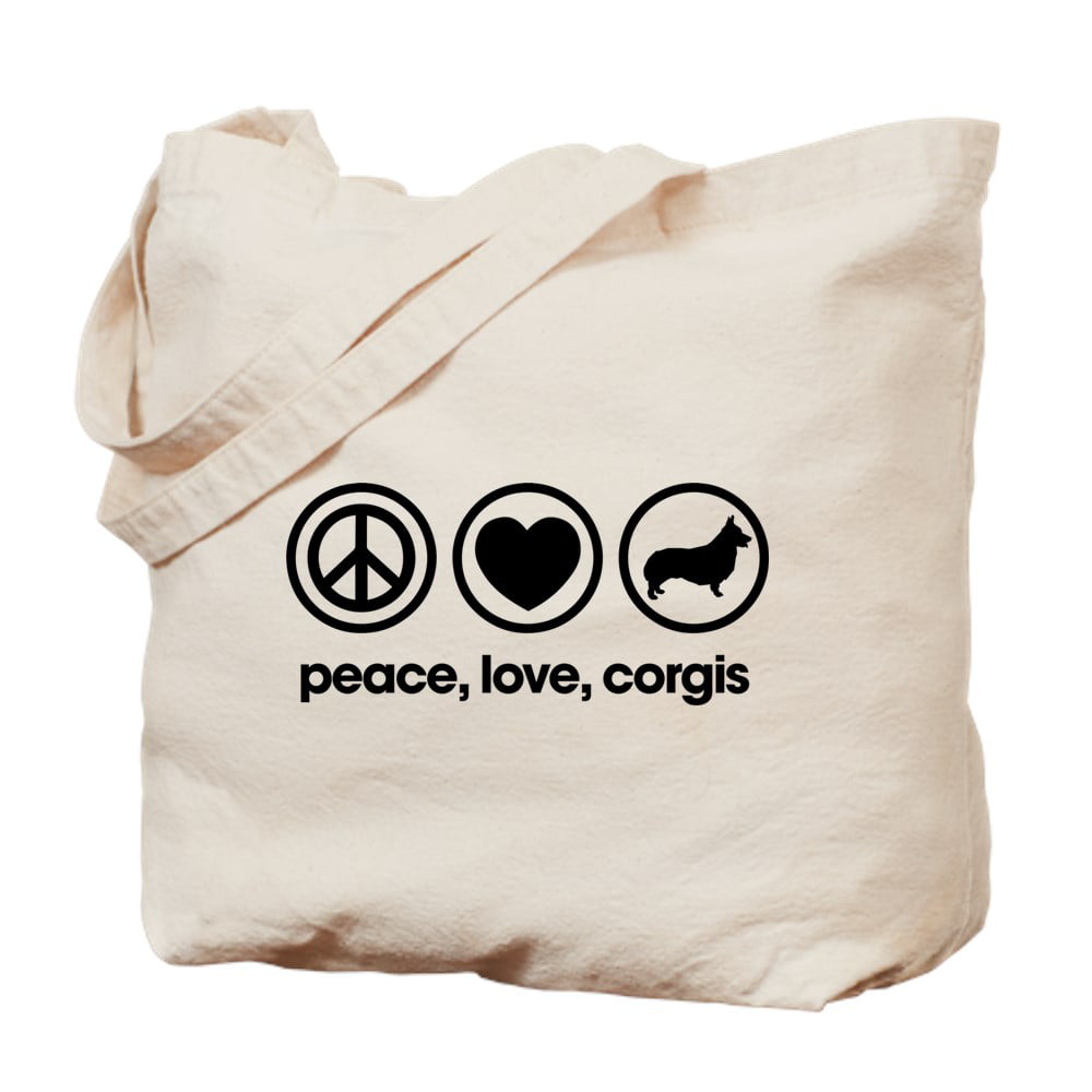 CafePress I Love Corgis Natural Canvas Tote Bag 1314673636 Cloth Shopping Bag 