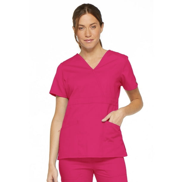 dickies scrubs women's gen flex mock wrap shirt