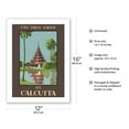 thumbnail image 2 of See Calcutta India - Burmese Pagoda in Eden Gardens - East Indian Railway - Vintage Travel Poster by Desmond Doig c.1930 - Bamboo Fine Art 290gsm Paper (Unframed) 12x16in, 2 of 4