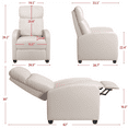 thumbnail image 3 of Yaheetech 2pcs Recliner Chair with Pocket Spring for Living Room, Beige, 3 of 9