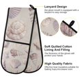 thumbnail image 2 of Yayeee Double Oven Mitt Kitchen Heat Resistant Baking 35" x7" Quilted Glove, Purple Watercolor Seashells, 2 of 6