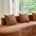 thumbnail image 5 of Modern Curved 5-Seater Sectional Sofa Couch | Plush Velvet Upholstery in Beige, Orange, Gray | Spacious & Stylish Living Room Furniture | Easy Assembly | 109" L, 5 of 7
