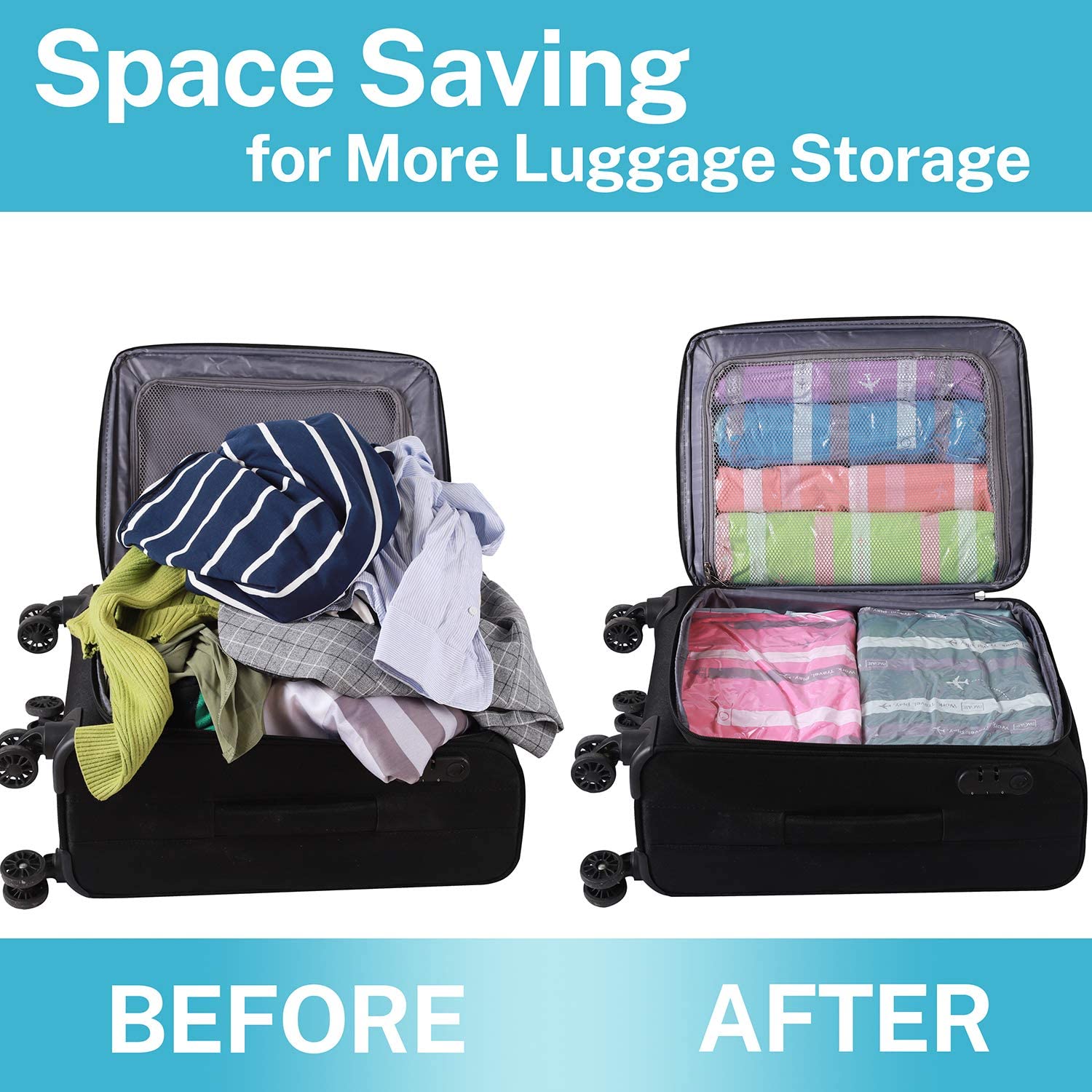 8/10 Pack Compression Packing Cubes - 4 