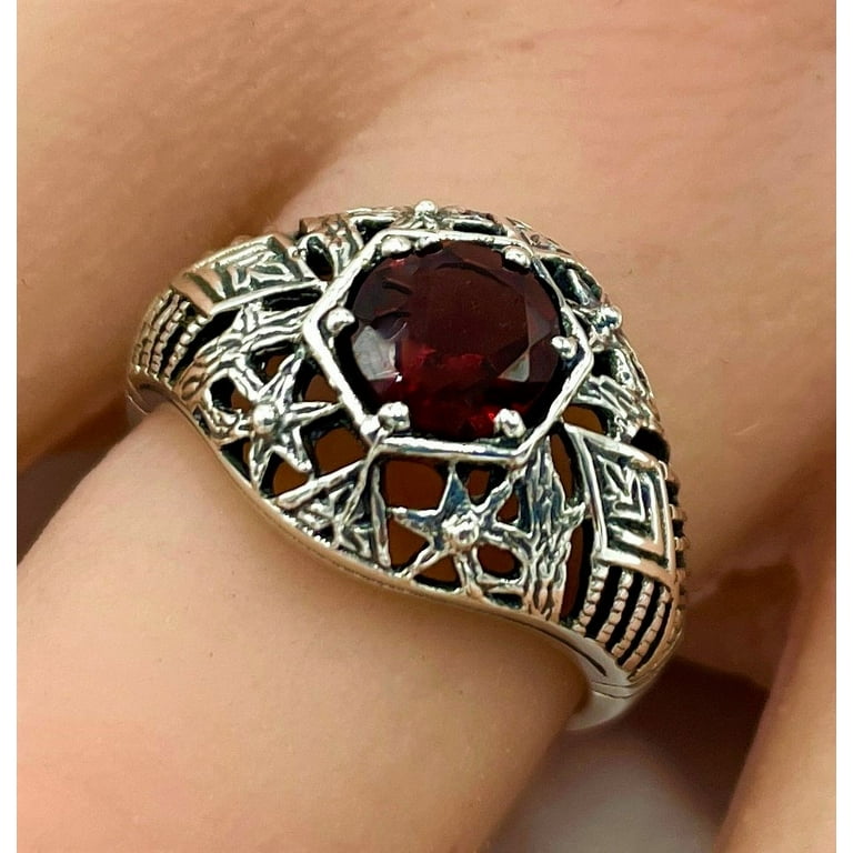 Genuine on sale garnet ring