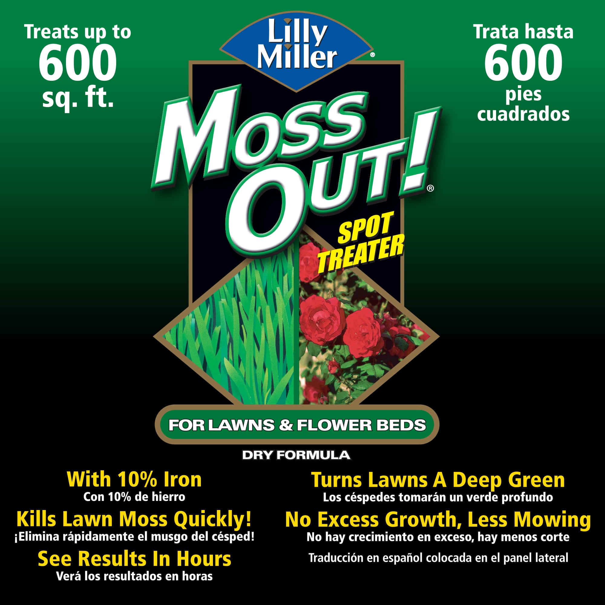 Lilly Miller Moss Out! Spot Treater for Lawns & Flower Beds, Herbicide, 3lb. 1 pack