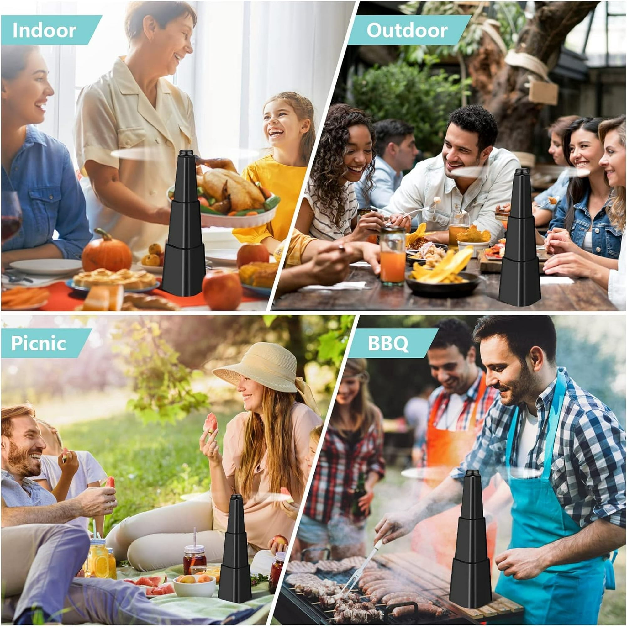 Fly Fans for Tables 4 Pack Hologram Fan Food Fans to Keep Flies Away Table Fans to Keep Flies Away Indoor Outdoor BBQ Picnic Party