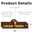 thumbnail image 2 of Chicken Tenders (2 Pack) Plastic Street Sign - 7 Inch X 20 Inch Gift Food Fried Meal Snack Finger Sauce Crispy Lunch Dinner Kids, 2 of 4
