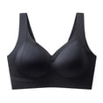 thumbnail image 4 of Gymayou Women Seamless Wireless Sports Bra With Fixed Molded Cups Gentle Lift & Moderate Gathering Everyday Bra Wide Strap Side Support Black L, 4 of 4
