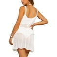 thumbnail image 3 of INSPIRE CHIC Women's Two Piece Crochet Coverups Beach Hollow OutKnitted Short Cami Tops Skirt Set M White, 3 of 6