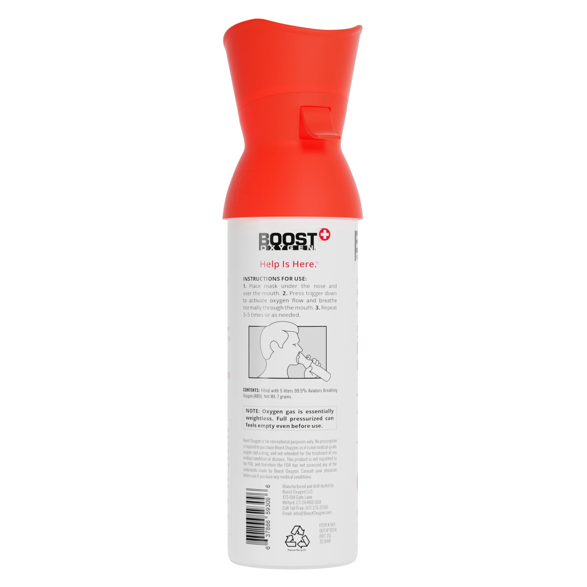 Boost Oxygen Portable Canned Oxygen, Natural Health Support Oxygen, 5L