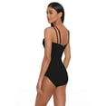 thumbnail image 2 of Lauren Ralph Lauren Womens Beach Club Solids Double Strap Twist Underwire Camikini Black 8, 2 of 3