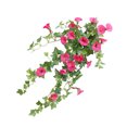 thumbnail image 4 of Trompeta artificial Guirnalda de flores Simulación de vid floral Colgante de pared Flor falsa de plástico, Rosa roja Noticed HA8323-01B, 4 of 6