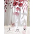 thumbnail image 6 of Sheer Curtains 96 Inches Long, Red Eucalyptus Leaves Semi Sheer Curtains Light Filtering Window Treatment, Spring Summer Botanical Privacy Voile Drapes for Living Room Bedroom 52x96 Inch, 6 of 7