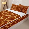 thumbnail image 3 of Castle Fairy Teens Abstract Giraffe Zipper Queen Comforter Set with Fitted Sheet and 2 Pillowcases,Animal Print Zipper Bedding Set,Rust Orange,Reversible,4 Pieces, 3 of 6
