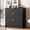 Black, variant on 30" Tall 3-Drawer Dresser for Bedroom, Modern Vertical Fluted Nightstand with Gold Metal Handles, Multi-Functional Storage Chest for Bedroom, Living Room, Entryway & Hallway