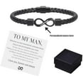 thumbnail image 2 of To My Man, Personalized Dual Name Infinity Leather Bracelet, Stainless steel Braided Bracelet, Personalized Custom Name Bracelet for Men, Bracelets for Boyfriend Xmas, Birthday, Anniversary, 2 of 7
