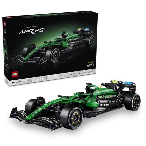 LEGO Technic Aston Martin Aramco AMR25 F1 Car - Building Set for Adults, Ages 18  - Model Car Kit with Detailed Features - Bedroom or Desk Decor - Gift for Men & Women - 42240
