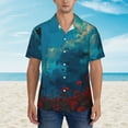 thumbnail image 2 of Yiaed Tower And Red Roses Print Hawaiian Shirt for Men Short Sleeve Button Down Shirts Beach Shirts for Men,Small, 2 of 7