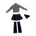thumbnail image 3 of Suéter y minifalda a escala 1:6, disfraz retro informal con calcetines para muñecas femeninas de 12 pulgadas, accesorios de figura, disfraz, 3 of 8