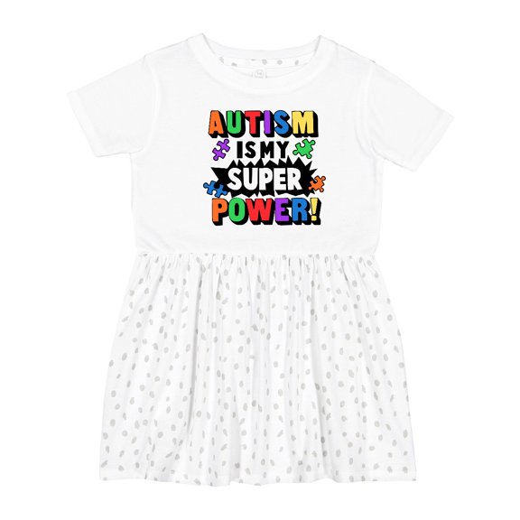 Inktastic Autism is My Super Power with Puzzle Pieces Girls Toddler Dress