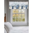 thumbnail image 4 of Kitchen Valances for Window, Thanksgiving Pumpkin Blue White Light Filtering Rod Pocket Valance Curtain, Fall Eucalyptus on Blue Short Curtains Window Topper for Bedroom Bathroom Living Room 54x18in, 4 of 8