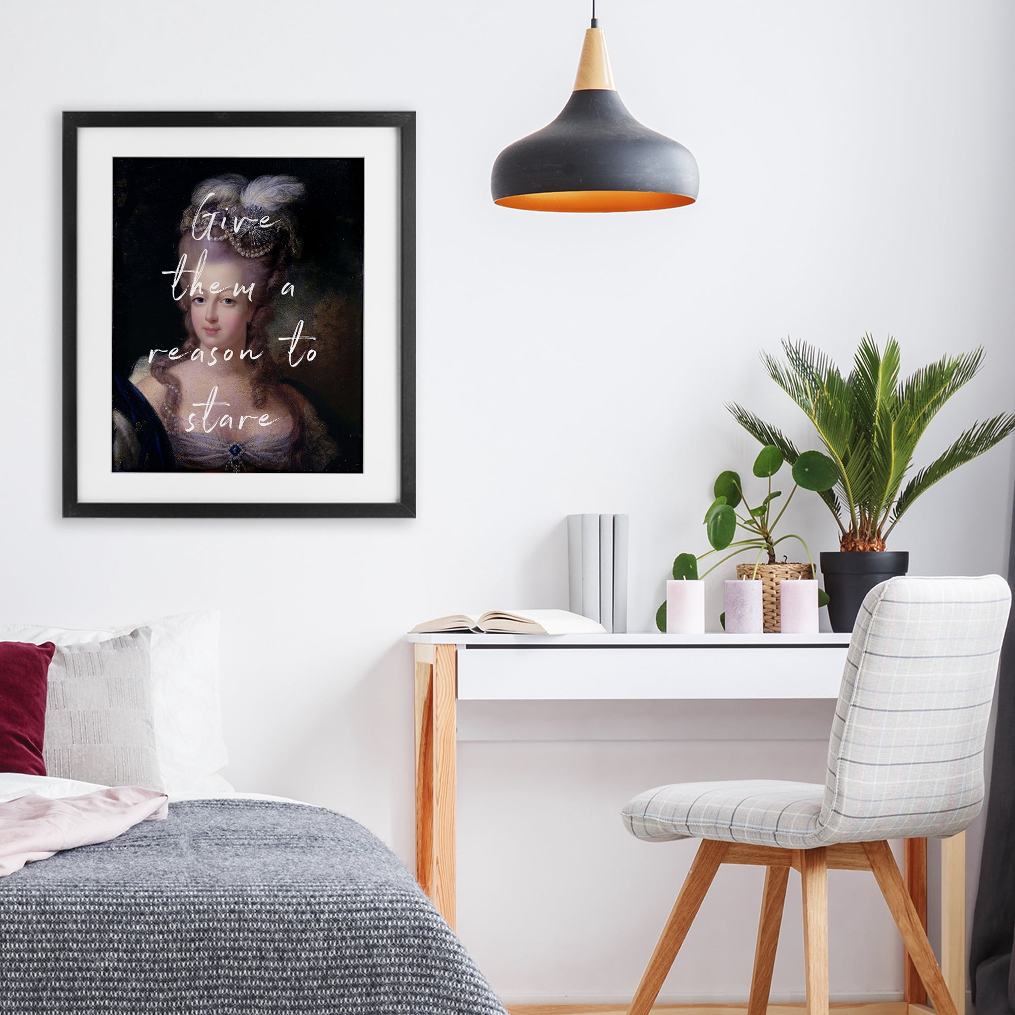 Stupell Industries Give Them A Reason To Stare Black Framed Print Under Glass, design by Tina LeCour