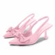 thumbnail image 4 of Correas de Tacón para Tacones Altos de Satén Punteado Pie Slingbacks, Tacones Altos de las Mujeres Abrir la Espalda Color Sólido, 4 of 7