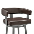 thumbnail image 2 of Armen Living Cohen30" Bar Height Swivel Bar Stool in Java Silver Finish and Chocolate Faux Leather, 2 of 10