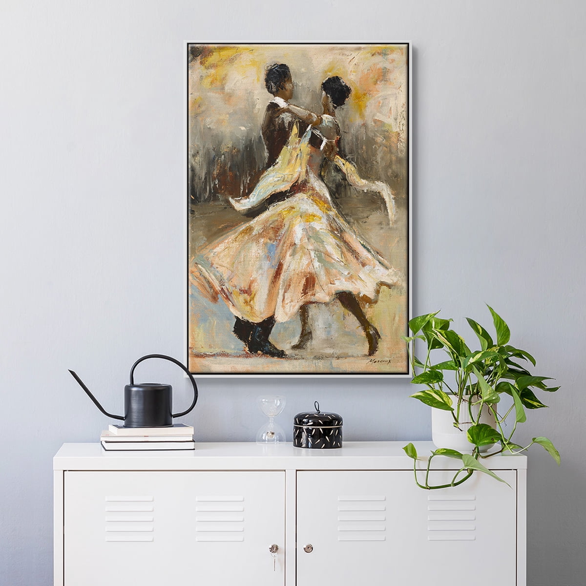 Night Out Framed Premium Gallery Wrapped Canvas - Ready to Hang - 17 x 25 - White Floating Frame
