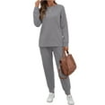 thumbnail image 3 of UVN Womens Fall Jogger Suit 2 Piece Set Long Sleeve Pullover Long Sweatpants with Pockets Ladies Sweatsuits Casual Lounge Set, 3 of 11