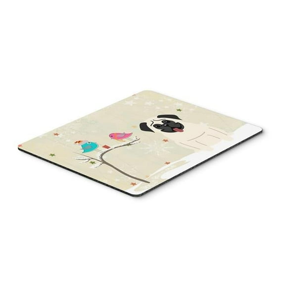 Carolines Treasures Christmas Presents Between Friends Pug Cream Mouse Pad - Hot Pad or Trivet
