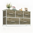 thumbnail image 2 of Bigleap 5 Drawers Dresser for Bedroom, Wide Dressers with Drawer Organizers, Chest of Drawers, Fabric Dresser for Living Room, Closet, Hallway,Oak, 2 of 8