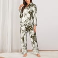 thumbnail image 2 of Xecao Cows Grazing On Meadow 1 Print Women Pajamas Set Soft Sleepwear Pjs long Sleeve Button Down Nightwear with Long Pants, 2 of 6