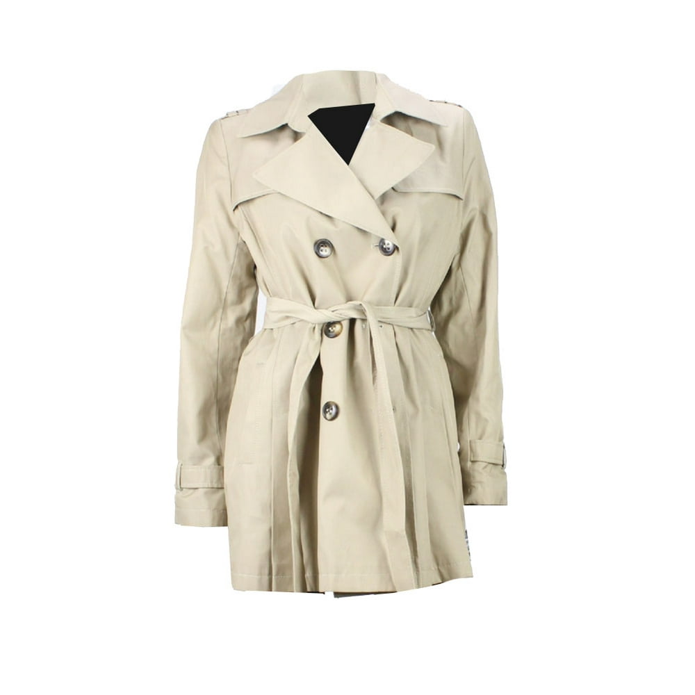 DKNY DKNY Petite Dark Beige Cropped Trench Coat PL Msrp
