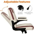 thumbnail image 6 of CQAOE Ergonomic Office Desk Computer Chair with Mid-Back Support, Flip-Up Armrests & Swivel Wheels – PU Leather Executive Task Chair for Home Office & Study  (Ivory), 6 of 9