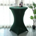 thumbnail image 3 of Balsa Circle 36" Cocktail Spandex Fitted Stretchable Elastic Tablecloth Hunter Green, 3 of 8