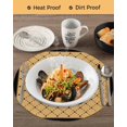 thumbnail image 3 of 13 Inch Round Placemats Set of 4, Christmas Gnomes Non Slip Heat Insulation PP Table Mats, Winter Xmas Snowflakes Textured Yellow Washable Place Mats for Kitchen Dining Party Table Decor, 3 of 7