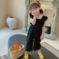 thumbnail image 3 of Hot Sale Summer Girls Cute Jumpsuit Baby Kids Open Back Sleeveless Clothes Wide Leg Pants Children Overalls,2-7Years, 3 of 6
