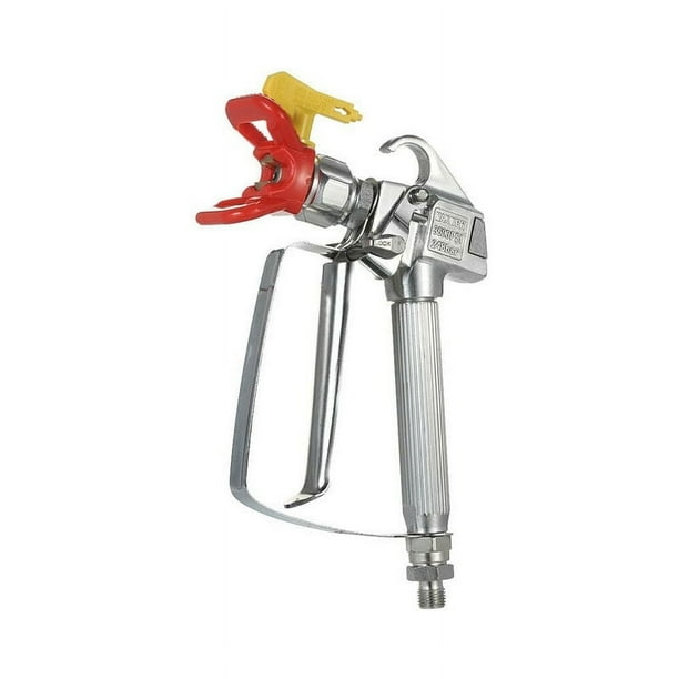 Pistola pulverizadora de pintura sin aire, diseñada para pintar con máquina pulverizadora sin aire, incluye un protector de asiento de boquilla sin aire rojo, evita que la pistola raye las