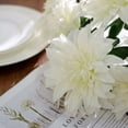 thumbnail image 6 of Efavormart Pack of 2 | 20" Ivory Dahlia Flower Bushes, Artificial Wedding Bouquets, 6 of 11