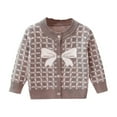 thumbnail image 1 of COM1950s Chandail à Col Rond, Manteau Tricoté pour Enfants, Cardigan à Col Rond Tricoté, Manteau Ample, 1 of 2